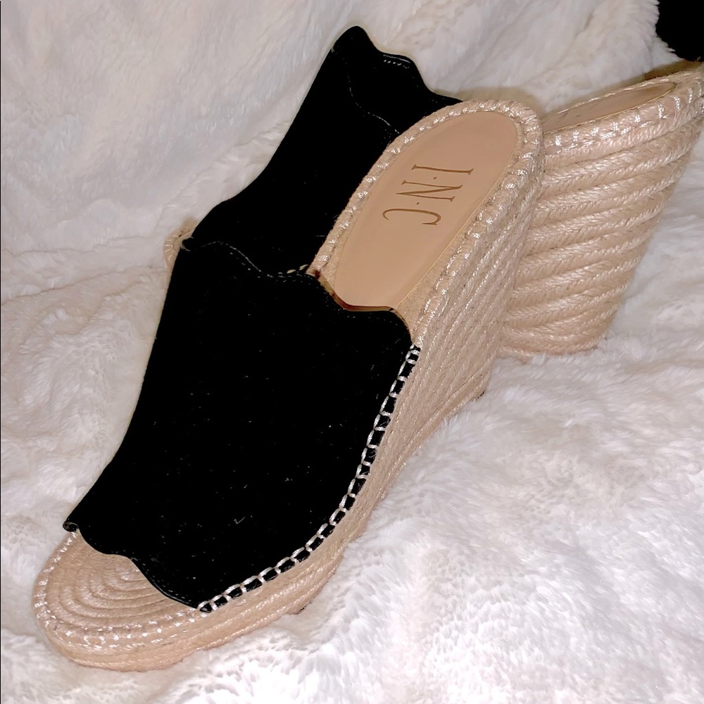 Black Suede Wedges